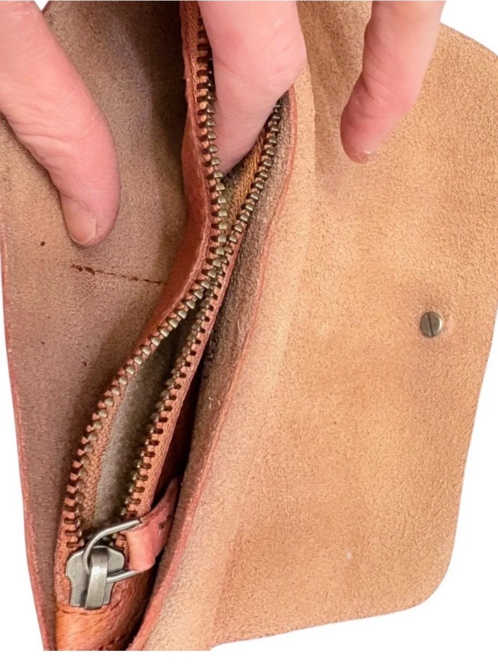 Free People or orangy brown leather wallet